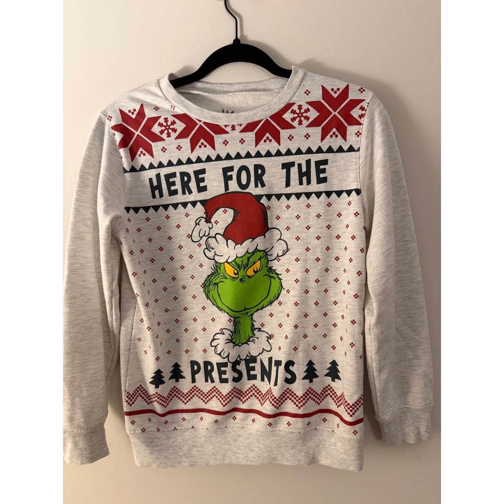 The Grinch Here for the Presents Christmas Sweatshirt Women's Large
